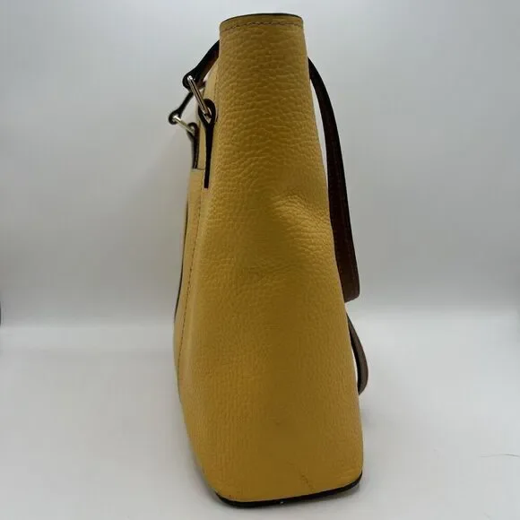 Dooney & Bourke Pebble Grain Small Lexington Tote - Mustard - Authentic - Picture 5 of 15